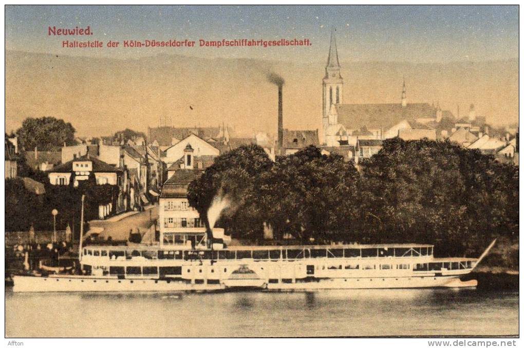 Neuwied Haltestelle Der Koln Dusseldorfer Dampfschiffafrtgeselschaft Old Postcard - Neuwied