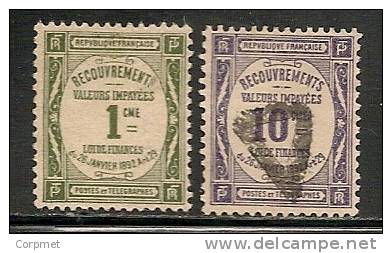 FRANCE - 1908-1925  TIMBRES-TAXE  Yvert # 43/4 - USED - 1859-1959 Gebraucht