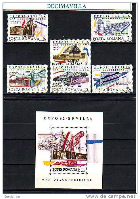 RUMANIA, SEVILLA 1992, 4009/14 + H.B. 219, OTEM148 - 1992 – Siviglia (Spagna)