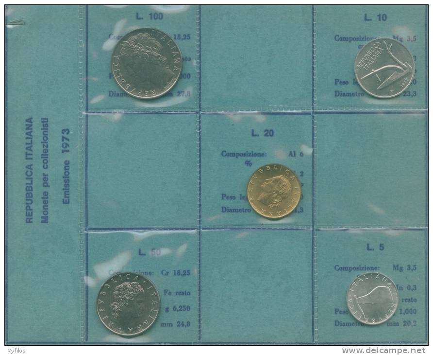 1973 ITALIA REPUBBLICA ANNATA  DI CIRCOLAZIONE NUOVA FDC IN CONFEZIONE - Mint Sets & Proof Sets