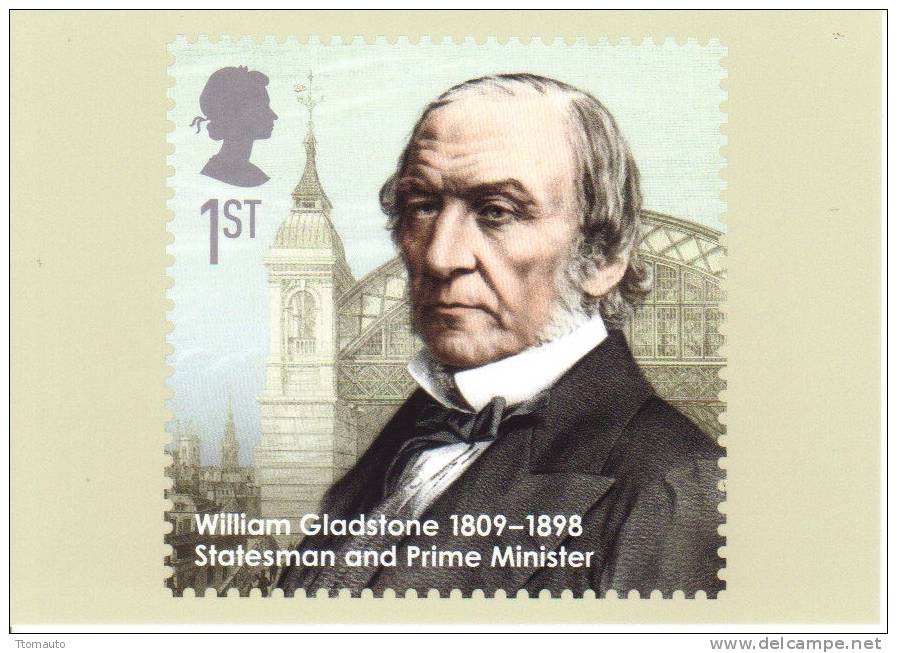 Eminent Britons  -  William Gladstone  -  Stamp Card - Uomini Politici E Militari