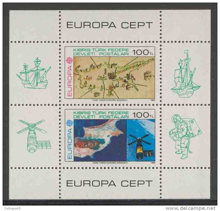 Cyprus Turkish Chypre Turque 1983 B4 ** Map Cyprus By Piri Reis + Cyprus Seen From "Skylab" - Europa Cept - Unused Stamps