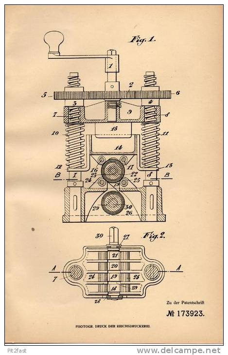 Original Patentschrift - D. F. De Villepigue In Neuilly Sur Seine , 1905 , Presse Mit Steigerndem Druck  !!! - Machines