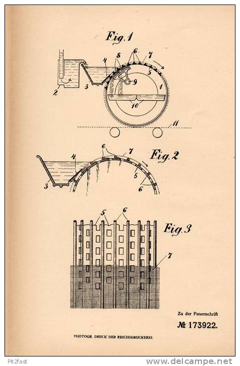 Original Patentschrift - R. Wendel In Mölndal , Schweden , 1905 Zylinder Für Papiermaschine , Papier , Pappe !!! - Historische Documenten