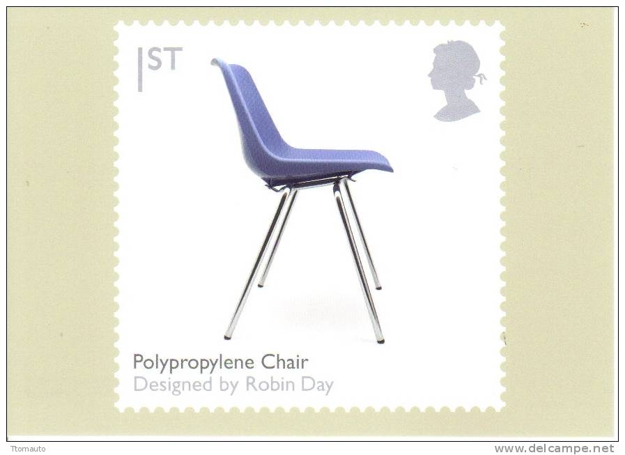 British Design Classics  -  Polypropylene Chair  - Designed By Robin Day  -  Stamp Card - Other & Unclassified