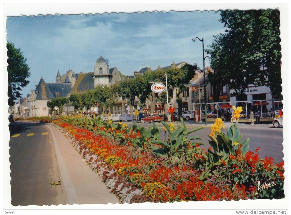 AMBOISE. - Le Quai Charles Guinot Et La Station ESSO. CPM Dentelée - Amboise