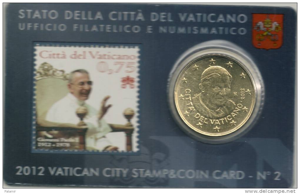 Vatican 75 Cent. Stamp + 50 Cent. Coincard 2012 - Vaticaanstad