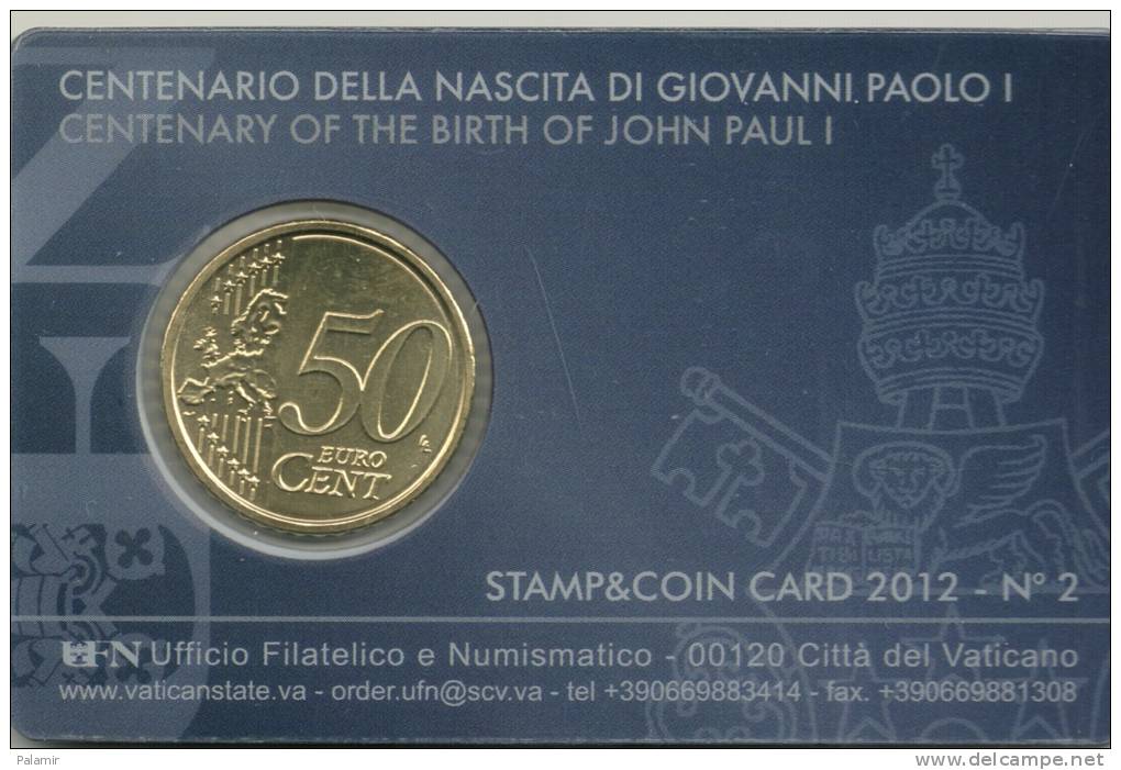 Vatican 75 Cent. Stamp + 50 Cent. Coincard 2012 - Vaticaanstad