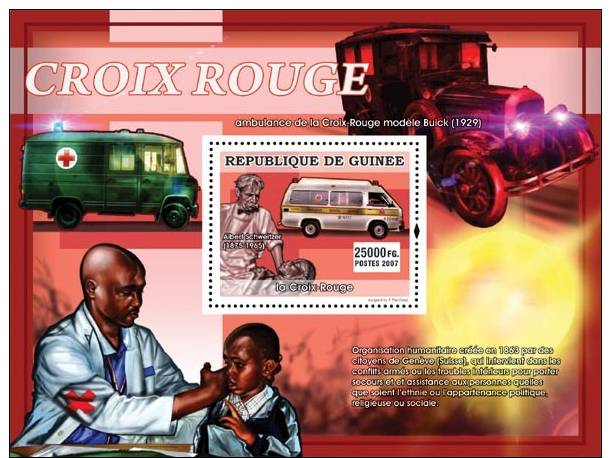 Gu0790a Guinea 2007 Red Cross S/s Albert Schweitzer Ambulance Michel: 5034 / Bl.1372 Yvert&amp;Tellier: 727 - Albert Schweitzer