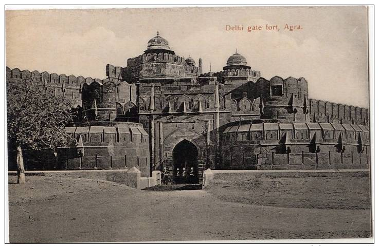 Vintage Postcard, Delhi Gate Fort, Agra, India (ref.#-2704e) - Inde