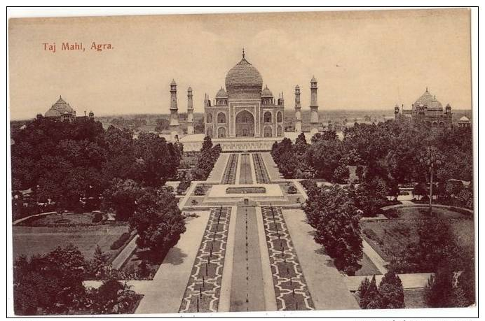 Vintage Postcard, Taj Mahl, Agra, India (ref.#-2717e) - India