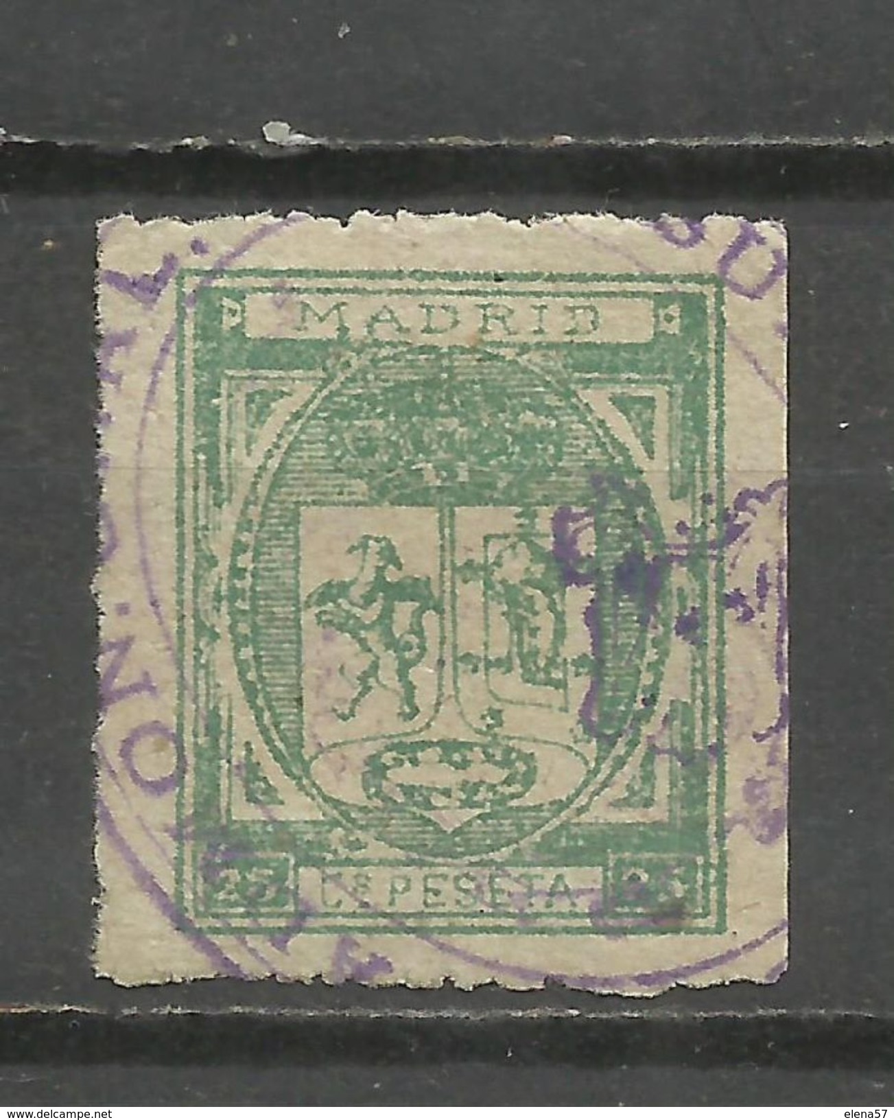 9122-SELLO LOCAL MADRID AÑO 1879 SIN DEFECTOS,CLASICO,FISCALES .SPAIN REVENUE FISCAUX STEMPELMARKEN  SELLO LOCAL MADRID - Revenue Stamps