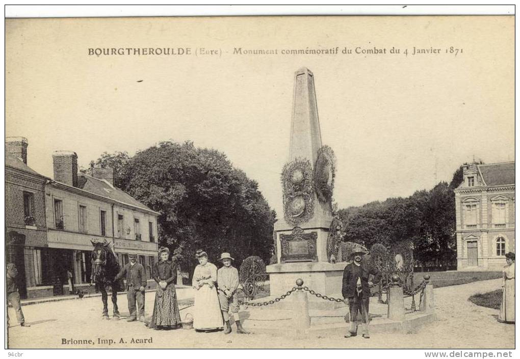 CPA (27)  BOURGTHEROULDE   Monument Commemoratif Du 4 Janvier 1871 - Bourgtheroulde