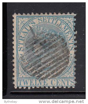 Straits Settlements Used Scott #14 12c Victoria, Blue - Straits Settlements