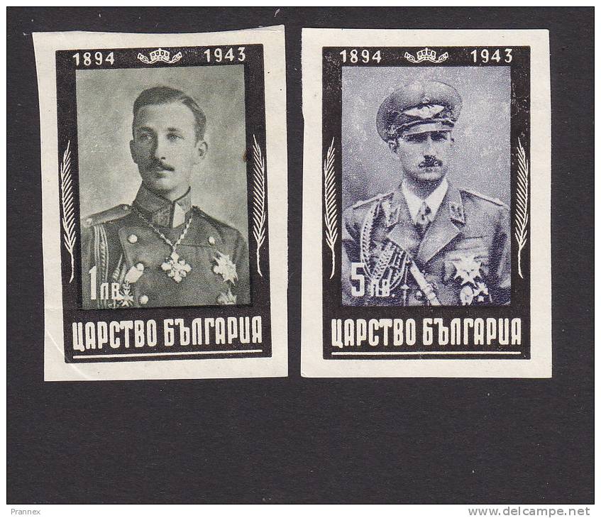 Bulgaria, Scott #434, 437, Mint No Gum, Tsar Boris III, Issued 1944 - Unused Stamps