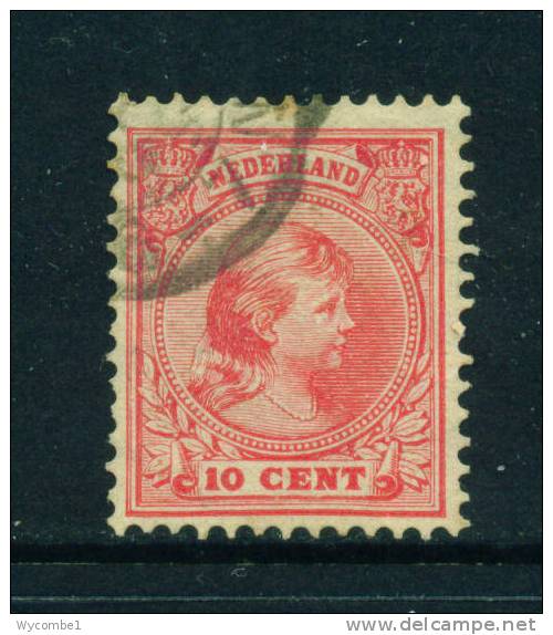 NETHERLANDS  -  1891  Queen Wilhelmina 10c  Used As Scan - Oblitérés