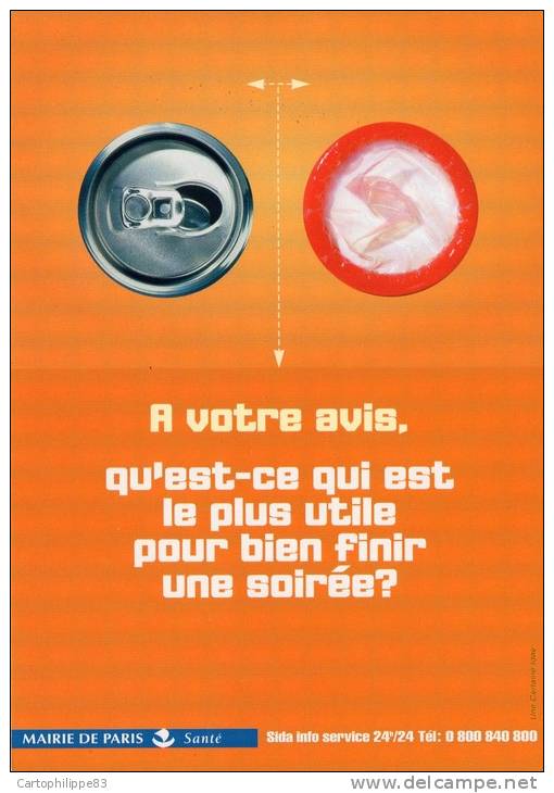 ILLUSTRATEUR   CAMPAGNE CONTRE LE SIDA PRESERVATIF MAIRIE DE PARIS - Santé