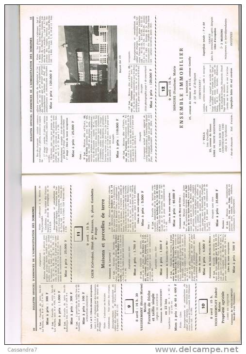 Bulletin Officiel Annonces Administration Domaines-N°497-Caen-Callac De Bretagne-Sorgues-Cazideroque-Bockange-Plemet-Ren - Autres & Non Classés