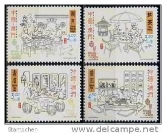 2000 Macau/Macao Stamps -Chinese Tea Ceremony Teapot Bird Fish Dog Furniture Bonsai - Unused Stamps