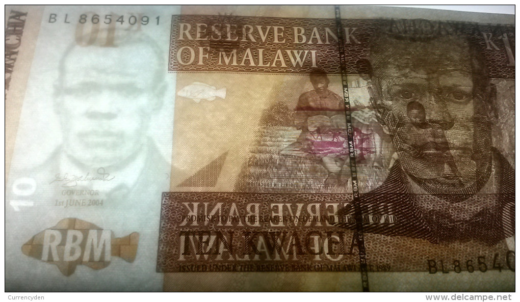 Malawi P-37, 10 Kwacha, John Chilembwe, Lake Malawi / Girls In School - 1997 - Malawi