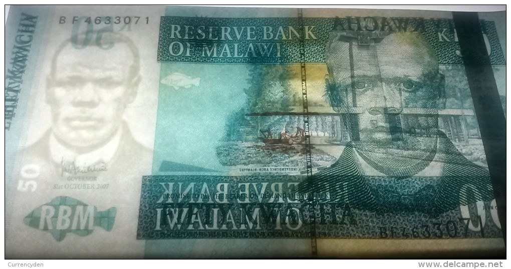 Malawi P-53d, 50 Kwacha, Independance Arch / John Chilembwe, Lake Malawi - Malawi