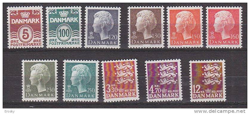 L4941 - DANEMARK DENMARK Yv N°719/29 ** - Unused Stamps