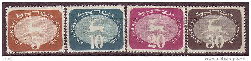 ISRAEL - 1952 - YT Taxe N° 12 / 15  - * - - Timbres-taxe