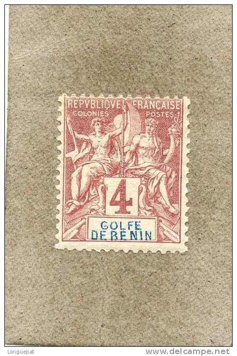 BENIN (Golfe Du) : Allégories , "Golfe Du Bénin" En Bleu Dans Le Cartouche - - Ungebraucht