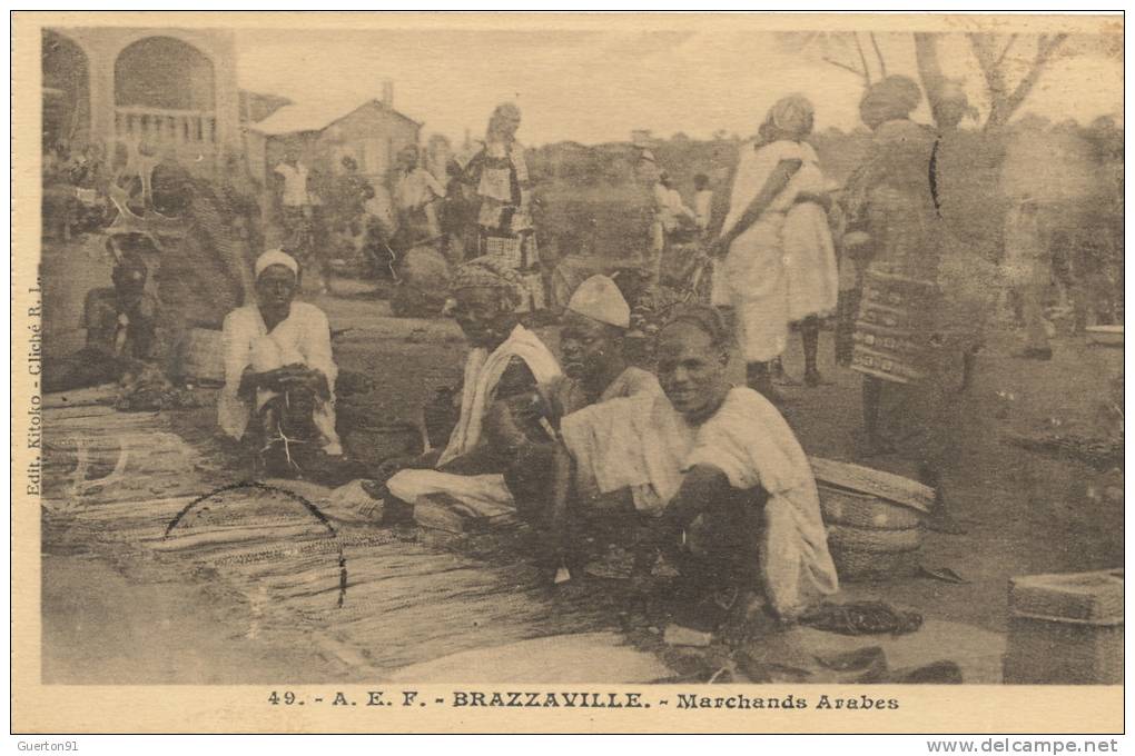( CPA AFRIQUE )  CONGO  /  BRAZZAVILLE  /  Marchands Arabes  - - Brazzaville