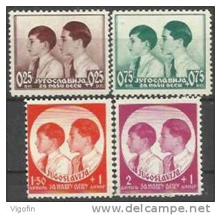 YU 1937-330-3 CHILDREN´S AID, YUGOSLAVIA, 1 X 4v, MH - Sonstige & Ohne Zuordnung