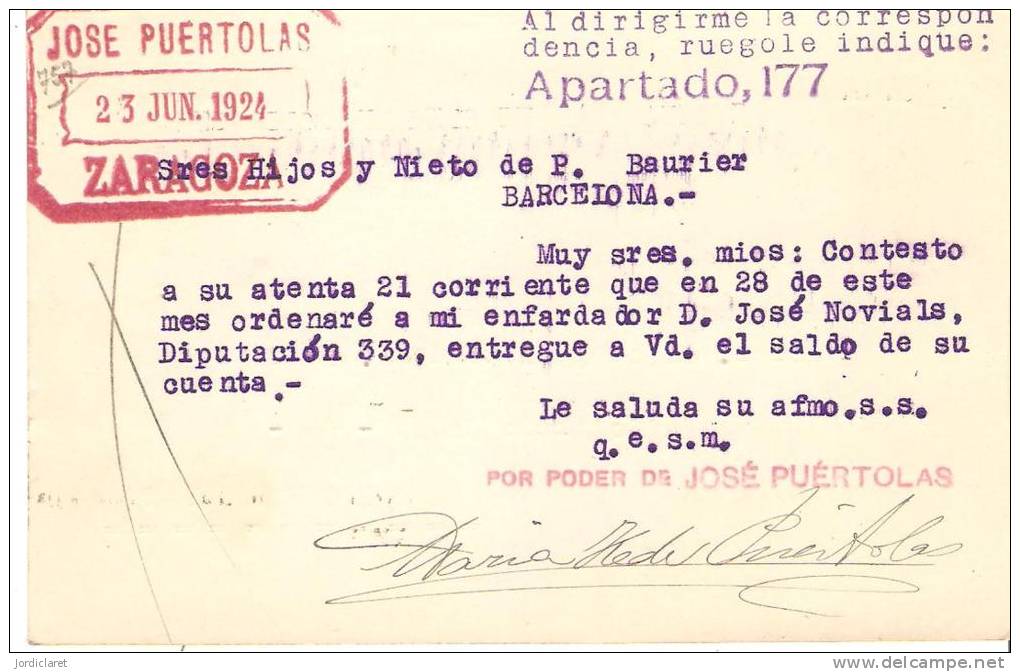 E.POSTAL COMERCIAL ZARAGOZA  ESCANER - 1850-1931