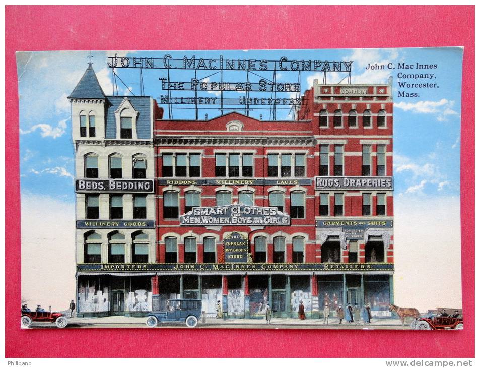 MA - Massachusetts > Worcester ( John MacInnes  Millinery Store 1915 Cancel== Ref 805 - Worcester