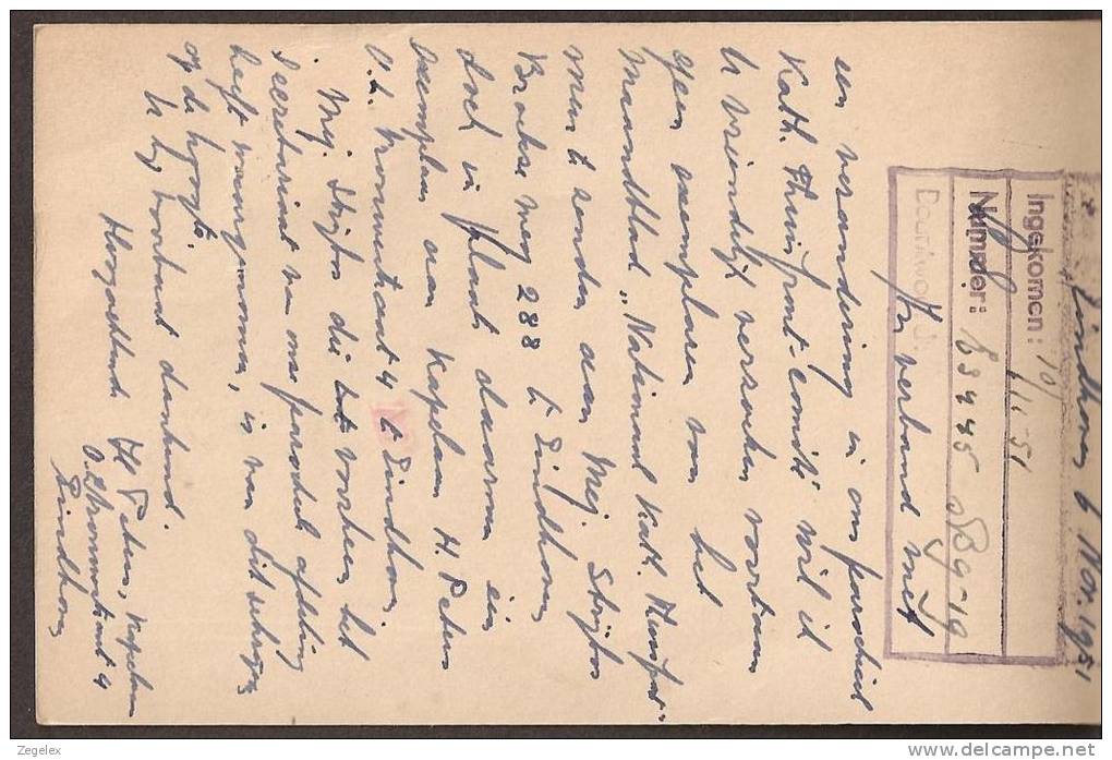 Briefkaart 1947 December - Geuzendam Nr 235a Roomkleurig Karton Met Bijfrankering - Postal Stationery