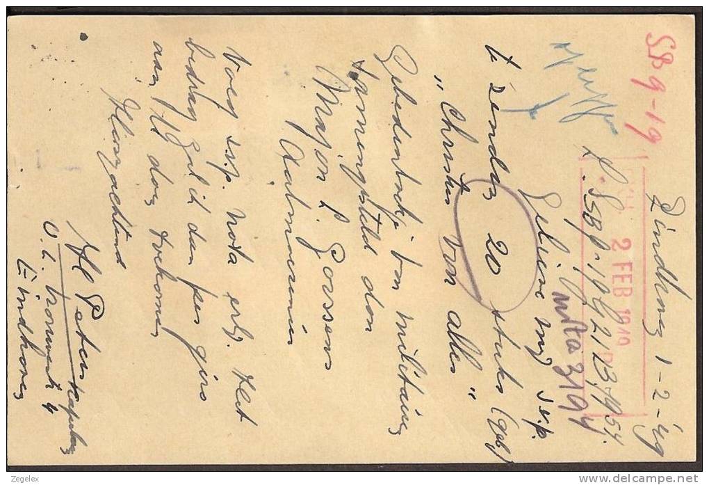 Briefkaart 1947 December - Geuzendam Nr 235b Dun Geel Karton Met Bijfrankering - Postal Stationery