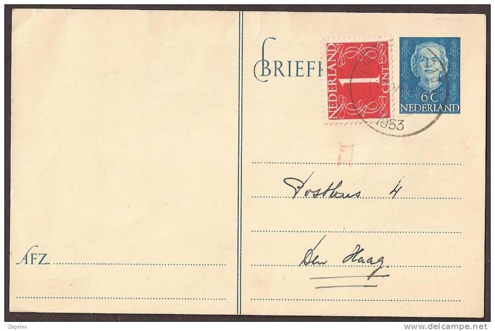 Briefkaart 1949 Geuzendam Nr 246 Met Bijfrankeringen Rood  ""WX""stempeltje - Postal Stationery