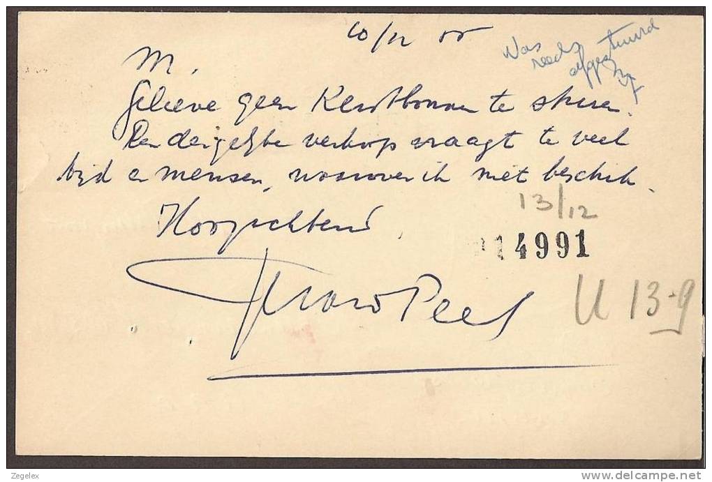 Briefkaart 1954 Geuzendam Nr 257 Met Bijfrankering - Postal Stationery