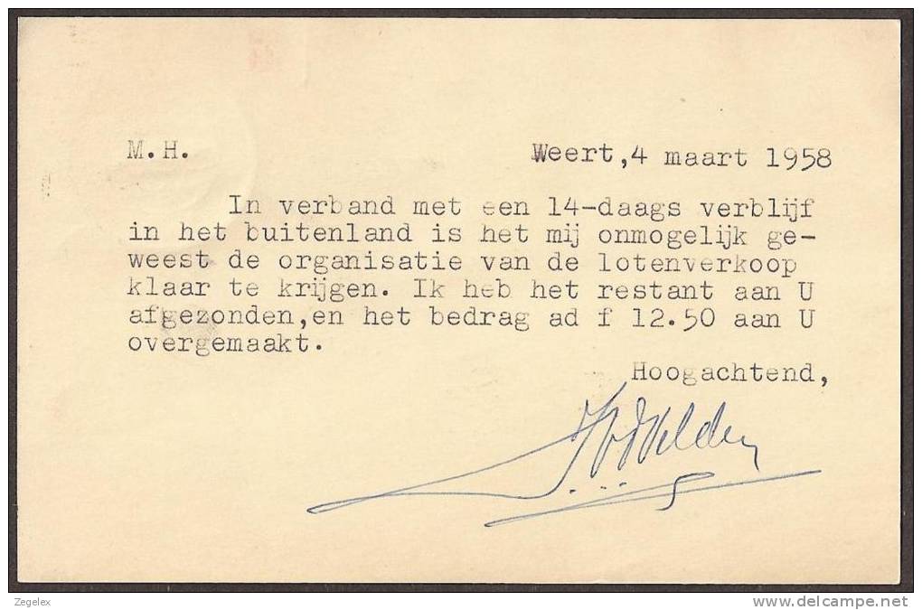 Briefkaart 1957 Geuzendam Nr 261 Met Rood ""VB"" Stempeltje - Postal Stationery