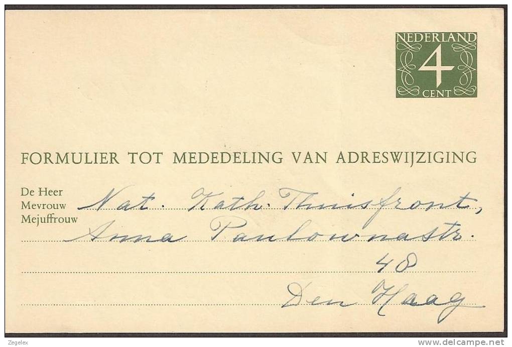 Verhuiskaart 1957 Geuzendam Nr 23 - Interi Postali