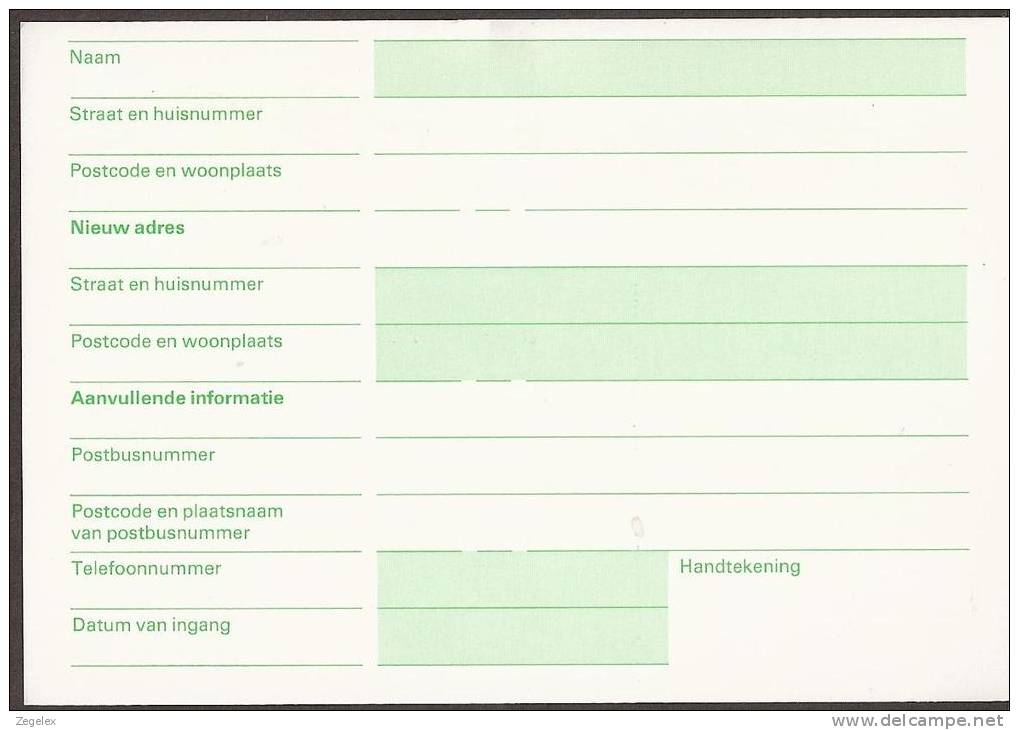 Verhuiskaart 1986 Geuzendam Nr 45B New (fosforbalk 22 Mm Hoog) - Postal Stationery