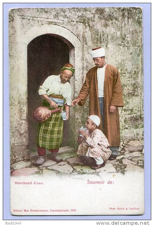 Vintage Card Karte Türkei Istanbul Constantinople Marchand D Eau About 1905 (483) - Türkei