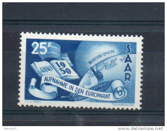 Sarre. Conseil De L'europe - Unused Stamps