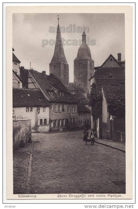 GERMANY - ULTENBURG - OBERE BERGGASSE MOT ROTTEN SPITZEN - C1920s-1930s Postcard  [o5054] - Altenburg