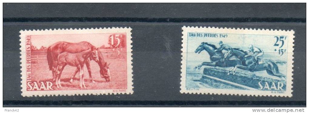 Sarre. Chevaux 1949 - Unused Stamps