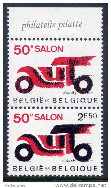 BELGIQUE N°1568** SALON DE L'AUTO VARIETE SANS LA VALEUR FACIALE TENANT A NORMAL SIGNE CALVES, SCHELLER BORD DE FEUILLE - Non Classés