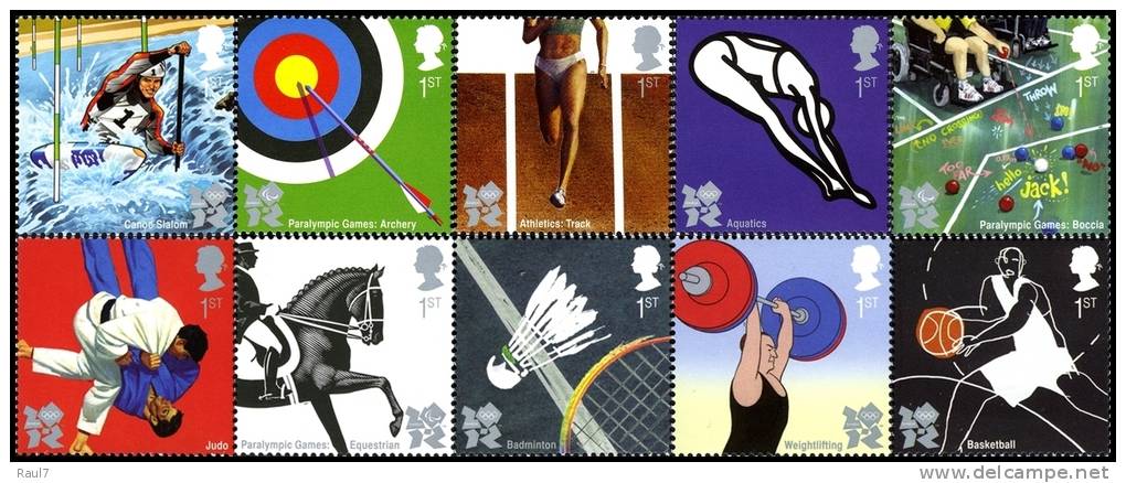 GRAND-BRETAGNE 2009 - J.O. London 2012 - 10v Neufs// Mnh - Unused Stamps