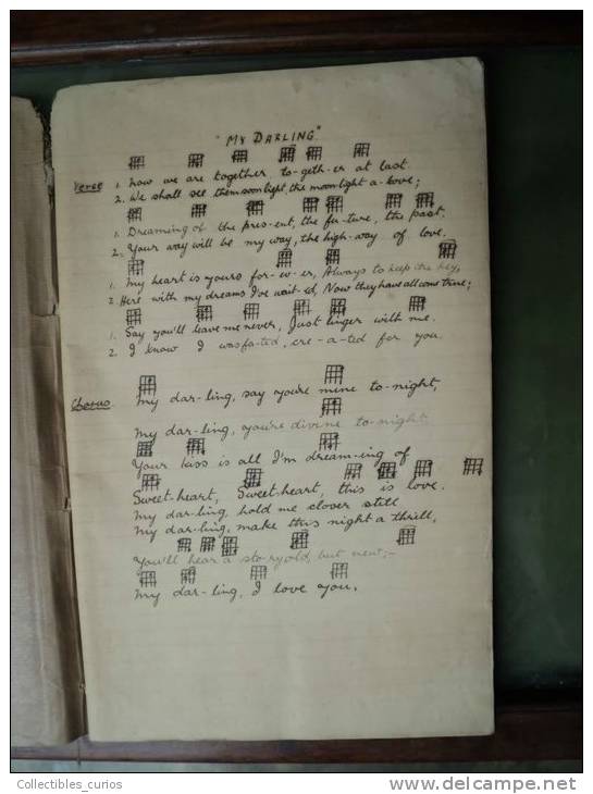 HAND WRITTEN MUSICAL NOTES BRITISH INDIA 1920´S - Manuscripts