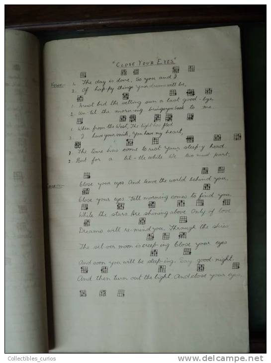 HAND WRITTEN MUSICAL NOTES BRITISH INDIA 1920´S - Manuscripts