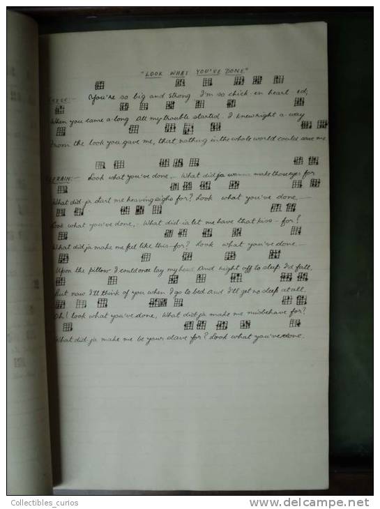 HAND WRITTEN MUSICAL NOTES BRITISH INDIA 1920´S