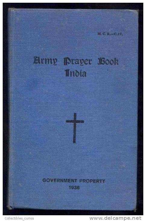 BRITISH INDIA ARMY PRAYER BOOK SIMLA 1936 RARE - Bible, Christianisme