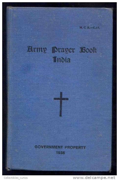 BRITISH INDIA ARMY PRAYER BOOK SIMLA 1936 RARE - Biblia, Cristianismo